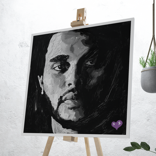 The Weeknd – Trilogy Oil Painting Style Digital Poster on Fujifilm Glossy Paper in Plexiglass Frame (50×50 cm)