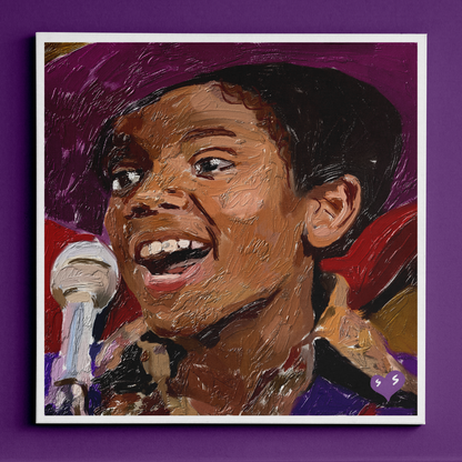 Michael Jackson – The Jackson 5 Oil Painting Style Digital Poster on Fujifilm Glossy Paper in Plexiglass Frame (50×50 cm)