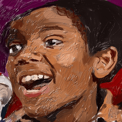 Michael Jackson – The Jackson 5 Oil Painting Style Digital Poster on Fujifilm Glossy Paper in Plexiglass Frame (50×50 cm)