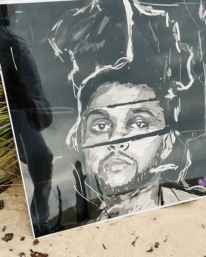 The Weeknd – Beauty Behind the Madness Oil Painting Style Digital Poster on Fujifilm Glossy Paper in Plexiglass Frame (50×50 cm)