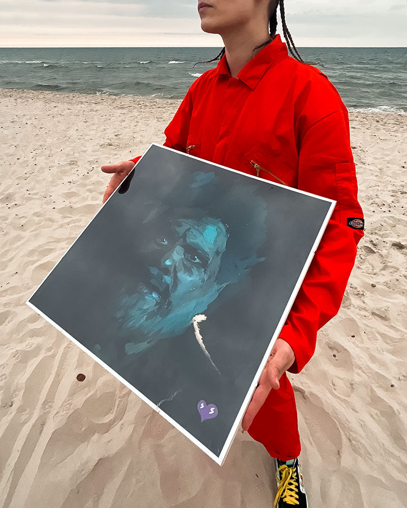 The Weeknd – Dawn FM Oil Painting Style Digital Poster on Fujifilm Glossy Paper in Plexiglass Frame (50×50 cm)