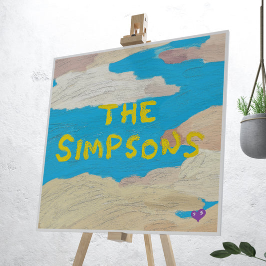 The Simpsons Oil Painting Style Digital Poster on Fujifilm Glossy Paper in Plexiglass Frame (50×50 cm)