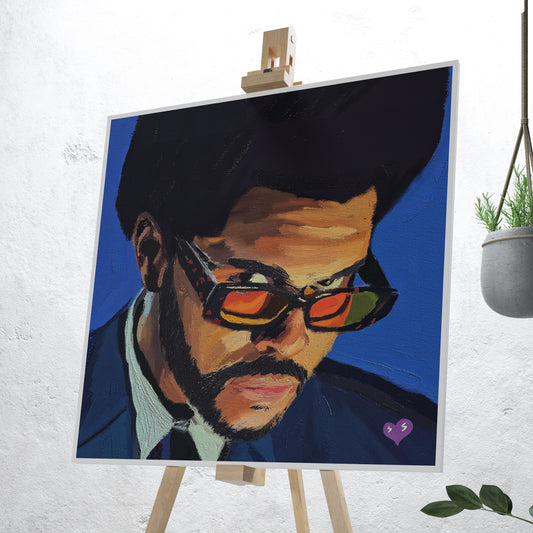 The Weeknd – After Hours Oil Painting Style Digital Poster on Fujifilm Glossy Paper in Plexiglass Frame (50×50 cm)