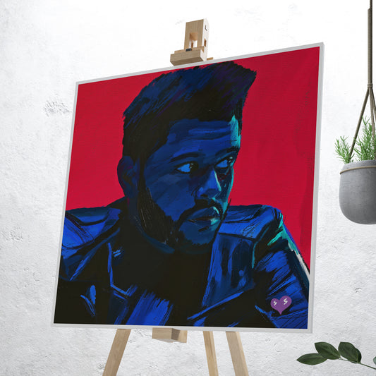 The Weeknd – Starboy Oil Painting Style Digital Poster on Fujifilm Glossy Paper in Plexiglass Frame (50×50 cm)