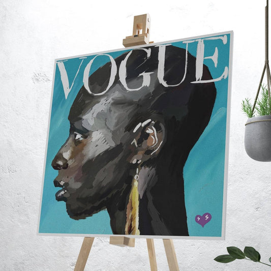 Vogue Oil Painting Style Digital Poster on Fujifilm Glossy Paper in Plexiglass Frame (50×50 cm)